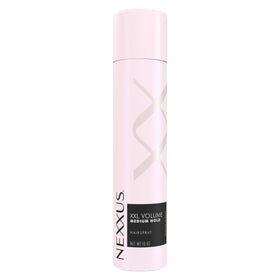 Nexxus front packaging showing XXL Volume hairspray for long-lasting volume