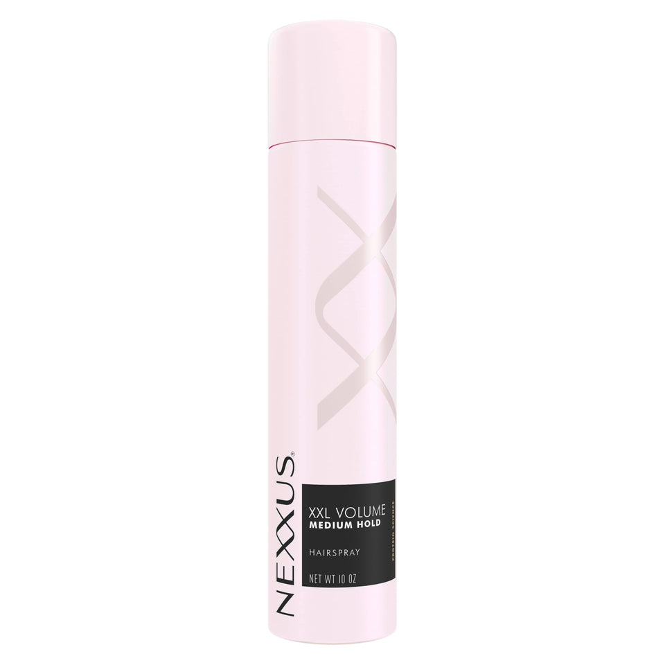 Nexxus front packaging showing XXL Volume hairspray for long-lasting volume