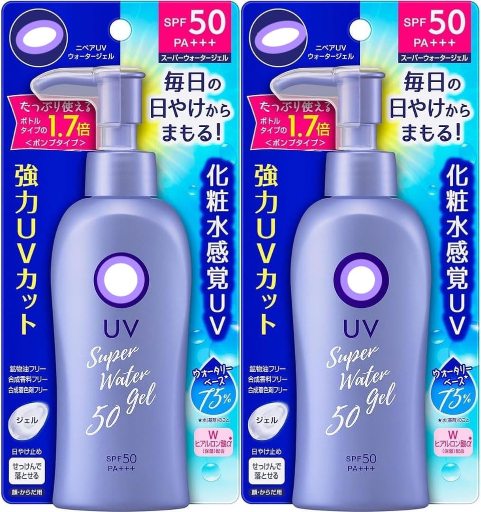 Ni-vea front view of pump bottles showing dual-pack convenience and protection