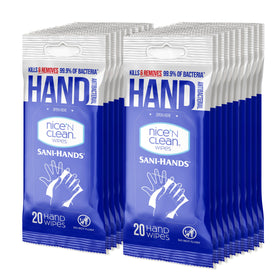 Nice 'N Clean pack front showing label and count, clear product information and benefit