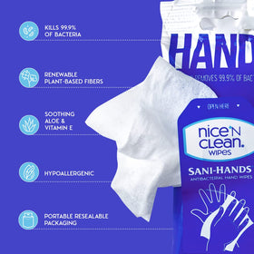 Nice 'N CLEAN resealable pack closure preserving moisture for longer shelf life