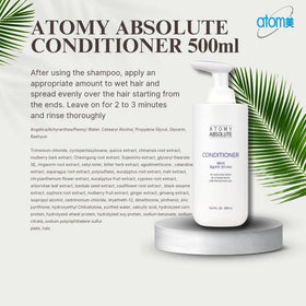 N'iceshop Atomy conditioner pouring onto palm to show controlled amount and lightweight spread benefit