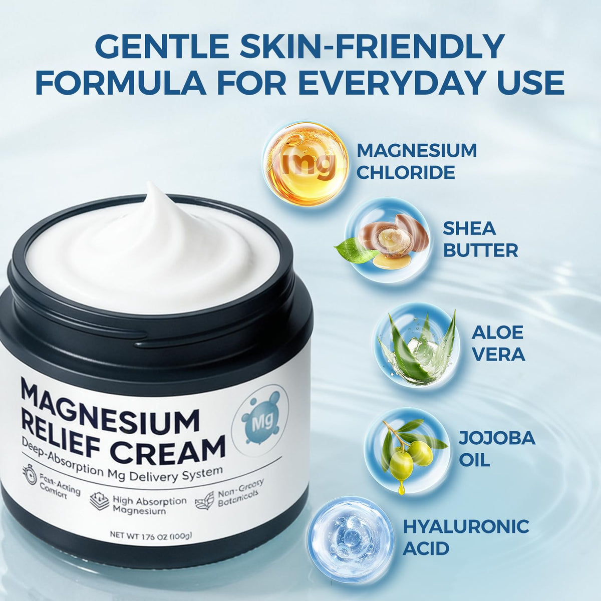 Nichalous cream close-up on skin highlighting rapid absorption and non-greasy feel