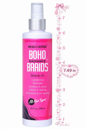 Nicole & Alyssa in-use on boho braids illustrating easy detangling and softening