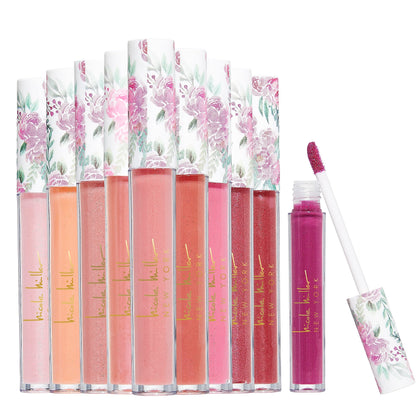 Nicole Miller front packaging showing ten gloss tubes and variety benefit