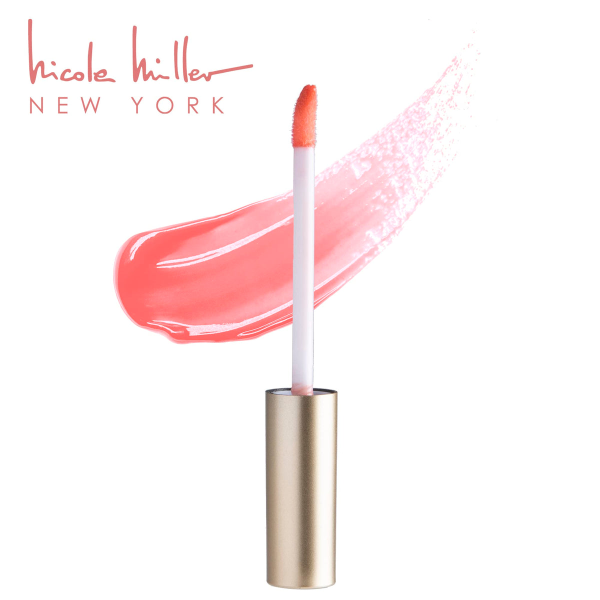 Nicole Miller New York lip application lifestyle image showing glossy finish and wearable shine