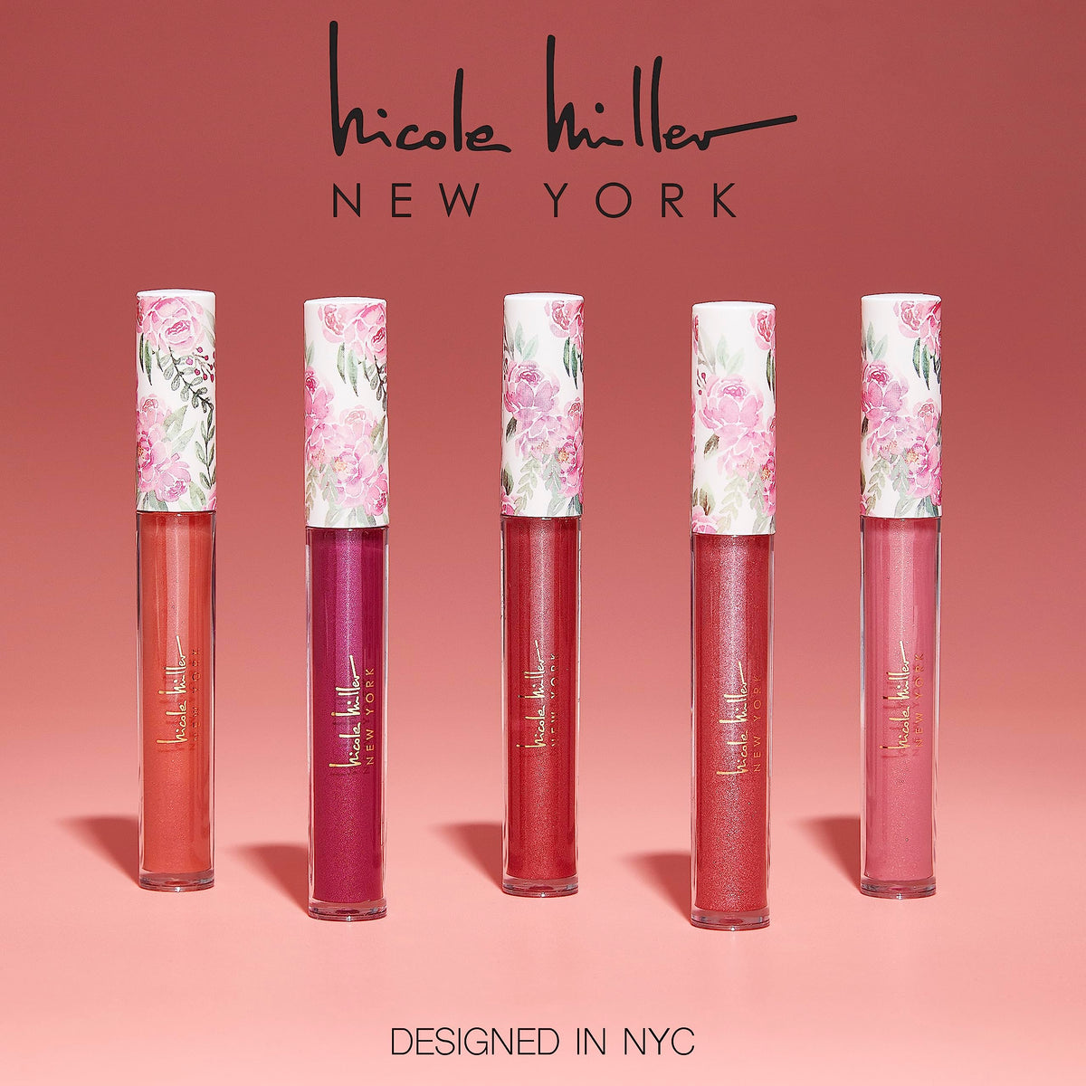 Nicole Miller lip swatches on arm showing color range and blendability benefit