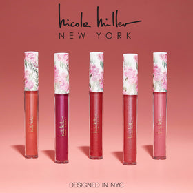 Nicole Miller lip swatches on arm showing color range and blendability benefit