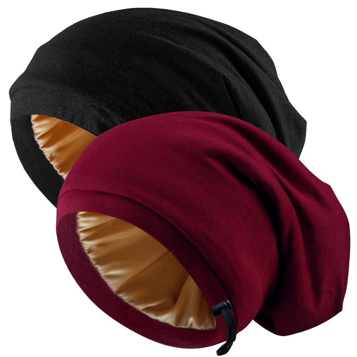 NICPOO front view of black and red bonnets showing dual-color set and protection