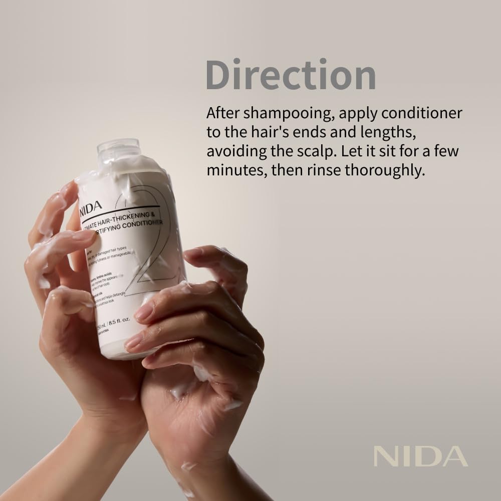 NIDA before and after hair showing improved strength and shine
