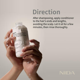 NIDA before and after hair showing improved strength and shine