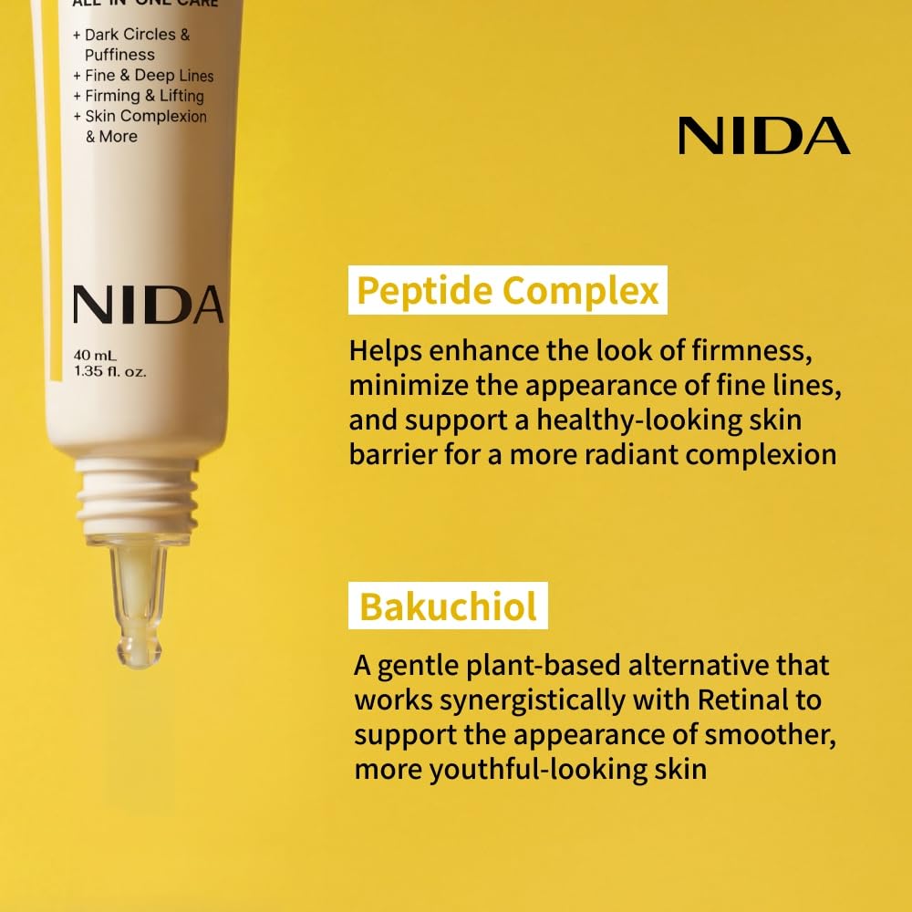 NIDA jar beside ruler for size comparison, demonstrating convenient 40 ml travel-friendly benefit