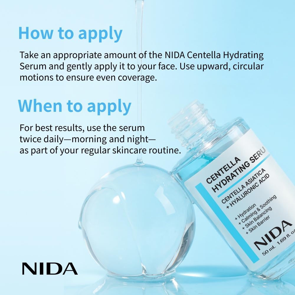 NIDA serum staged in bathroom routine to show daily-use convenience