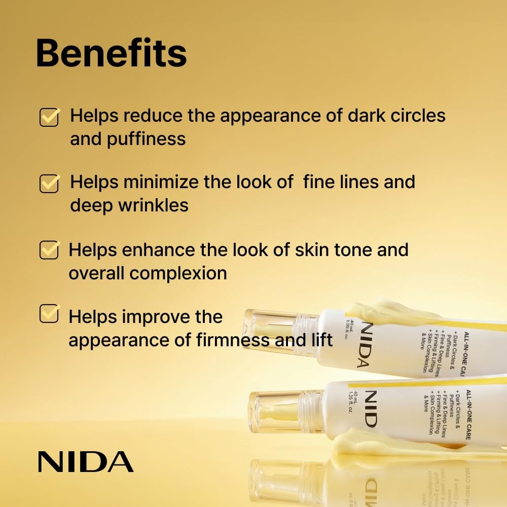 NIDA ingredient layout showing retinal peptides bakuchiol and probiotics, highlighting active benefits