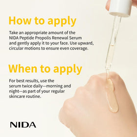 NIDA bottle beside ruler for 50ml size comparison and countertop placement clarity