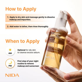 NIDA bottle on bathroom shelf suggesting daily routine integration