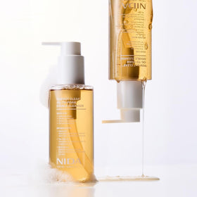 NIDA cleansing demo removing makeup to reveal clearer-looking skin