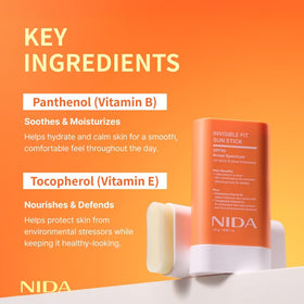 NIDA sun stick being applied on cheek for quick reapplication benefit