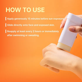 NIDA sun stick in a bag pocket to show travel-friendly convenience benefit