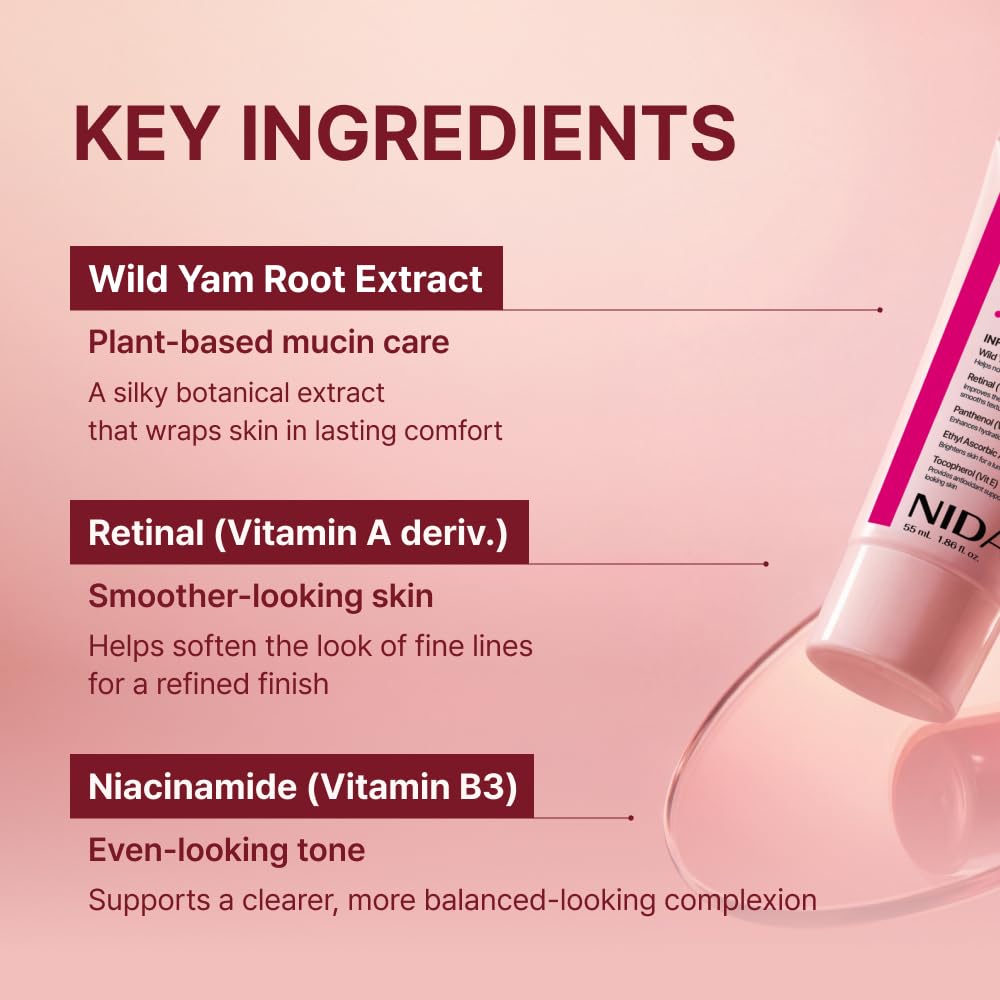 NIDA ingredient close-up highlighting ABCE vitamin complex for skin support