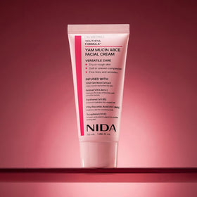 NIDA on a bathroom shelf lifestyle shot suggesting daily skincare ritual benefit