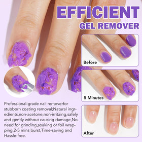 NIFEISHI before and after nail demonstrating fast polish removal benefit