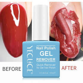 NIFEISHI brush-on remover applied to nail showing fast polish lifting benefit