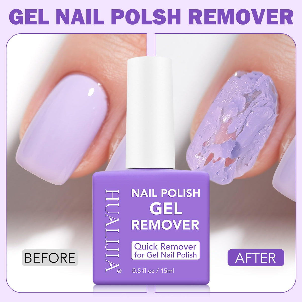 NIFEISHI remover droplet on nail showing fast-acting texture benefit