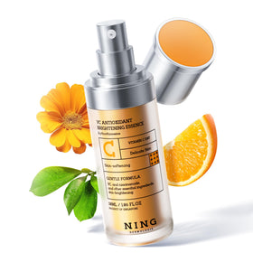 NING DERMOLOGIE front bottle shot showing serum packaging and clean design benefit clarity