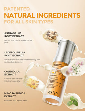 NING DERMOLOGIE ingredient panel and label showing active list for informed product selection