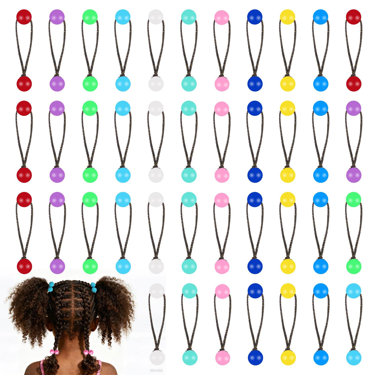 Ningrou front packaging showing 40 colorful hair balls and bright assortment benefits