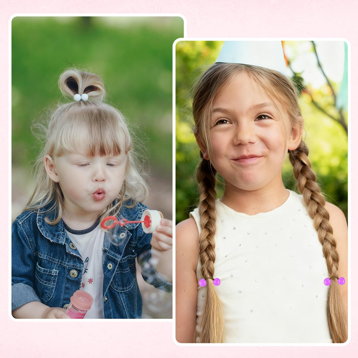 Ningrou hair ball used in a girl's ponytail for secure, all-day wear