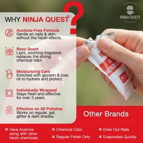 NINJA QUEST before and after nails demonstrating cleaner polish removal