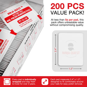 NINJA QUEST pad texture saturated with remover, effective gentle cleaning