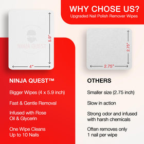 NINJA QUEST size comparison with hand showing extra-large 4x5.9 inch coverage