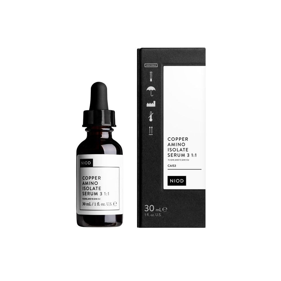 NIOD front bottle view showing clean packaging and professional finish
