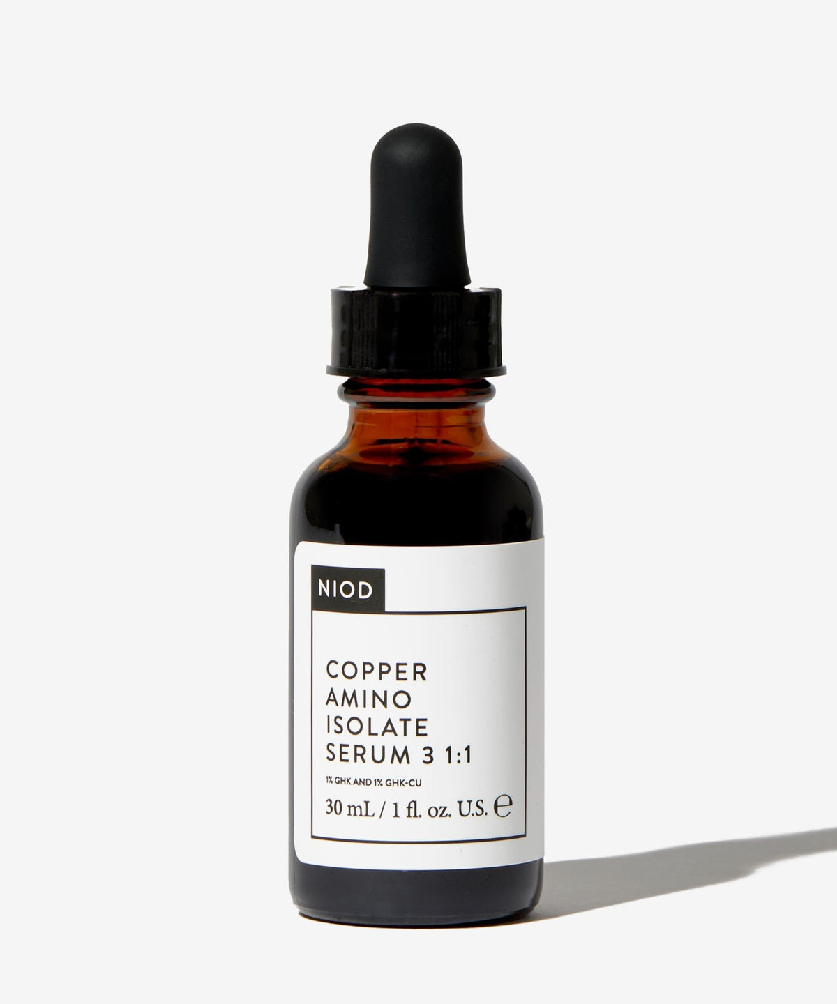 NIOD copper serum texture on dropper highlighting lightweight absorption benefit