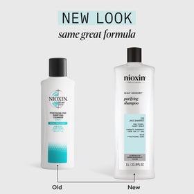 Nioxin label close-up highlighting pyrithione zinc active ingredient