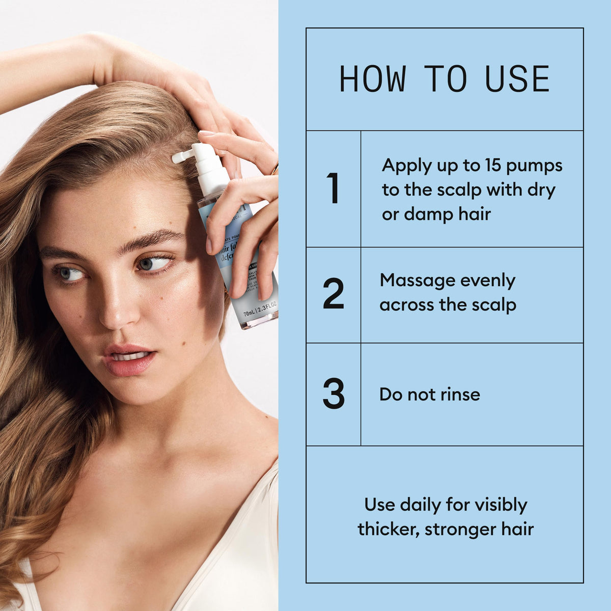 Nioxin applying serum to scalp targeting thinning areas for fuller-looking hair