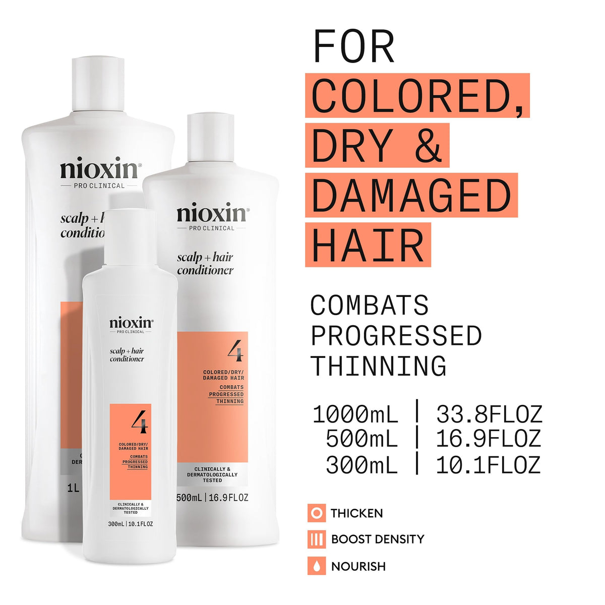 NIOXIN bottle back label displaying ingredients and usage instructions