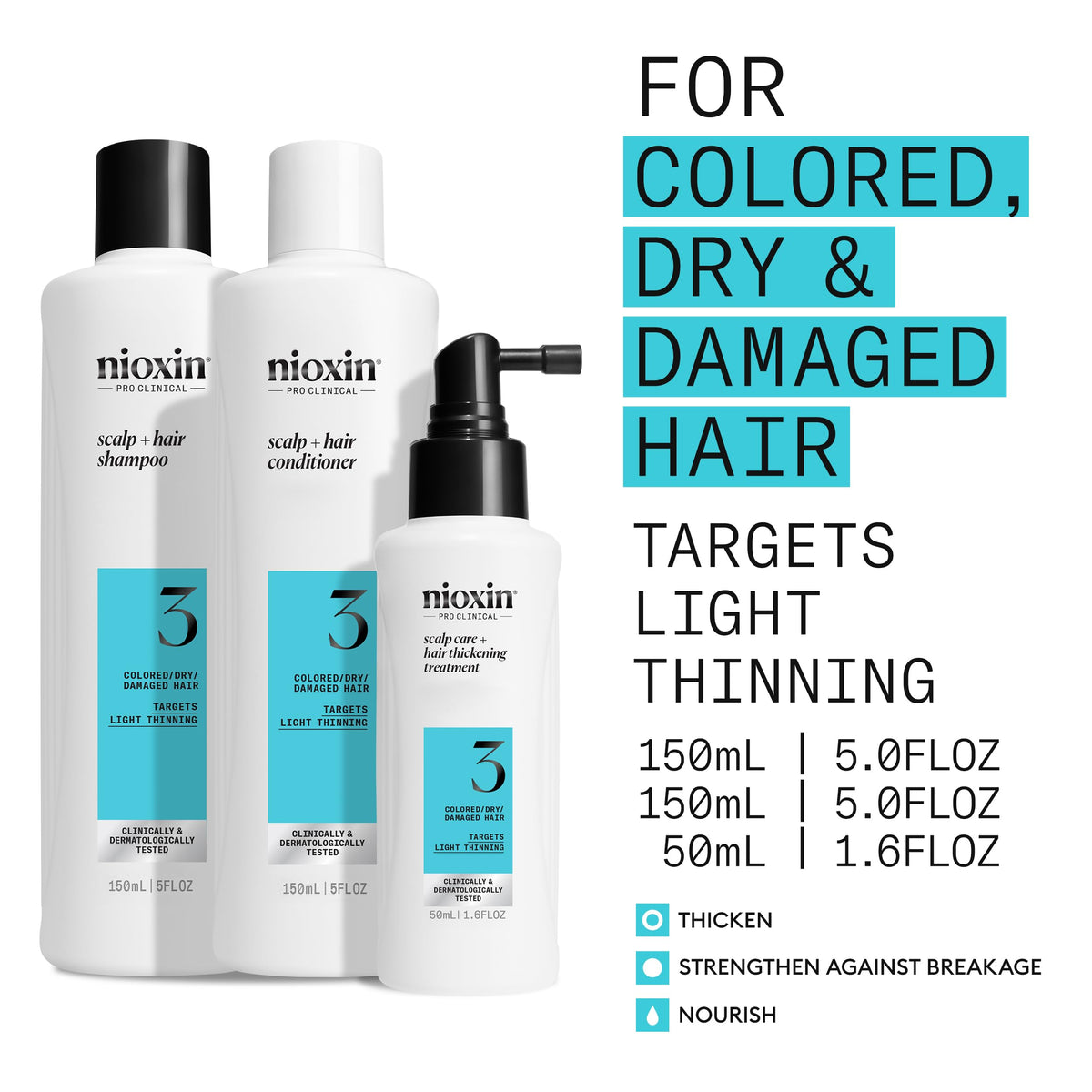 NIOXIN conditioner cream close-up providing moisture and breakage protection