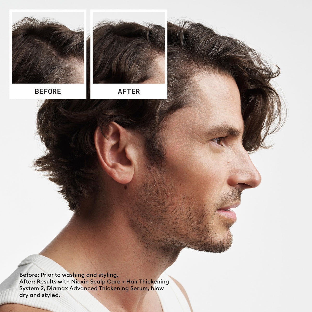 Nioxin conditioner pump dispenser highlighting easy application and controlled dosing