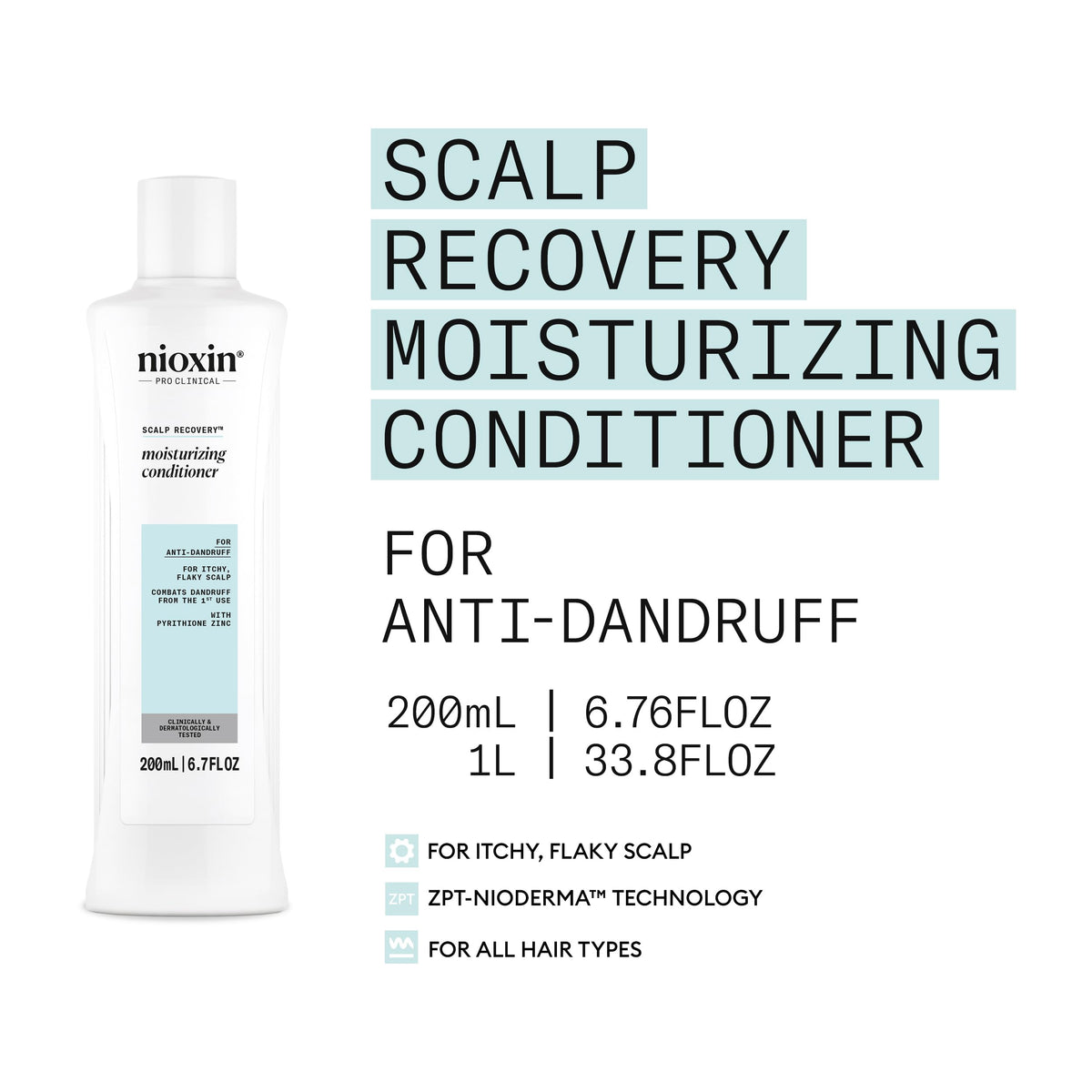 Nioxin conditioner dispensing from pump highlighting easy application