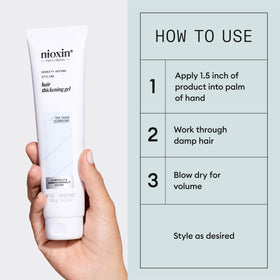 NIOXIN before and after style illustrating increased hair fullness