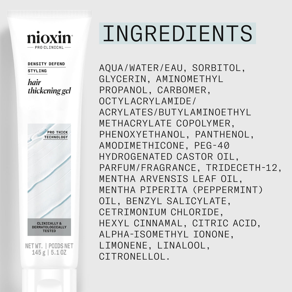 NIOXIN label and directions close-up highlighting usage and benefits