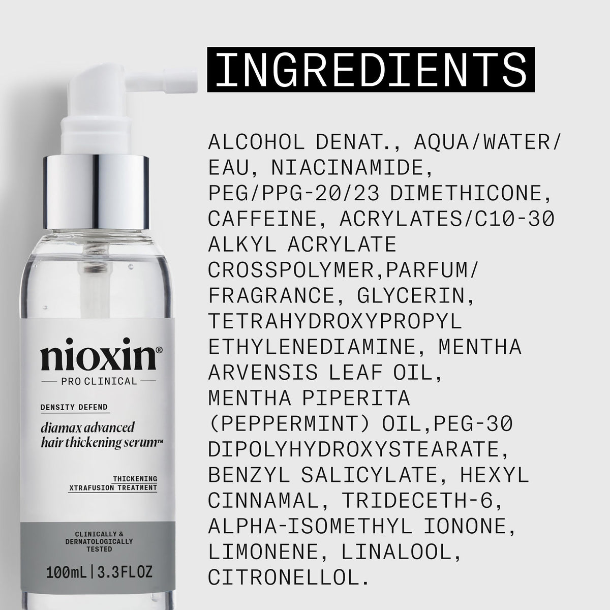 Nioxin Diamax styled hair before after showing fuller-looking hair results