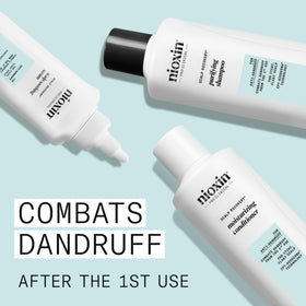 Nioxin applied to scalp demonstrating targeted soothing and comfort