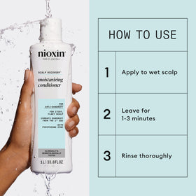 Nioxin ingredients label closeup showing active pyrithione zinc benefit