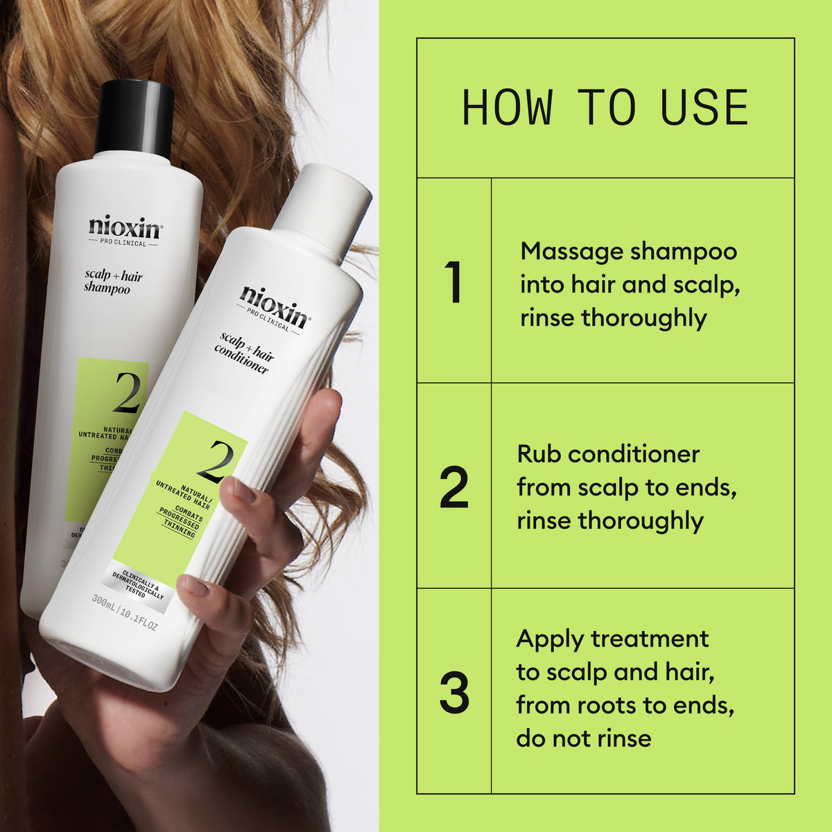 Nioxin product label and ingredients list emphasizing scalp-nourishing components