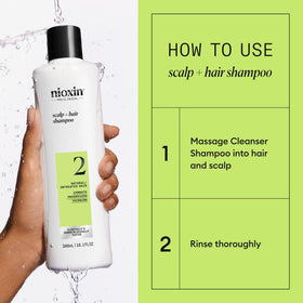 Close-up label highlighting niacinamide and biotin benefits by Nioxin